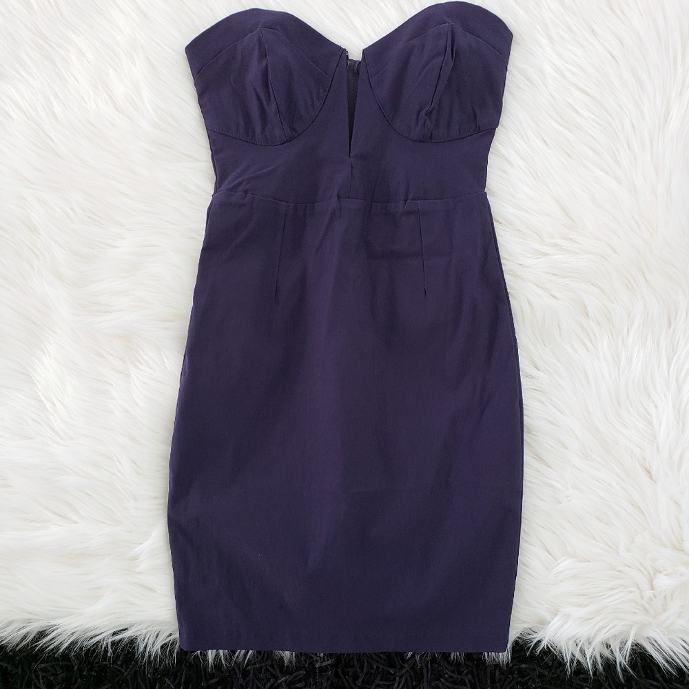 Solemio Los Angeles Navy Blue Deep V Mini Dress